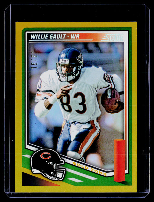 2025 Panini Score Football Willie Gault #207 Gold Zone Bears /50 - front