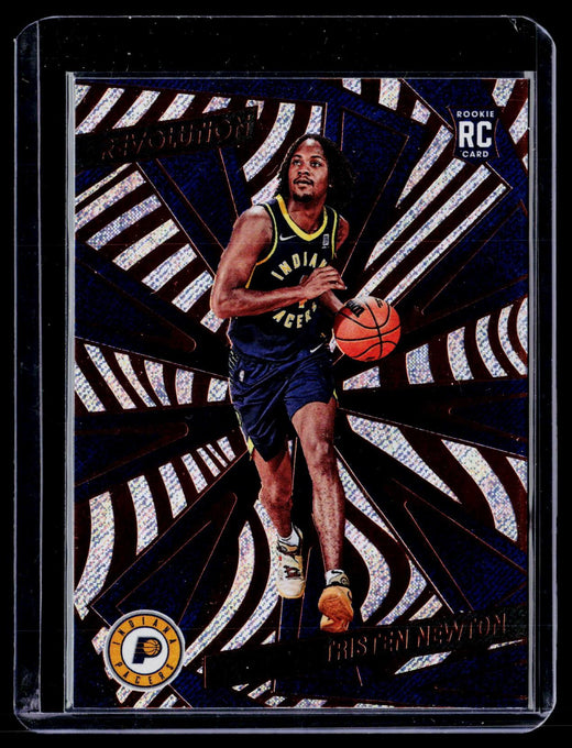 2024-25 Panini Revolution Tristen Newton Rookie Fractal #107 Indiana Pacers - front