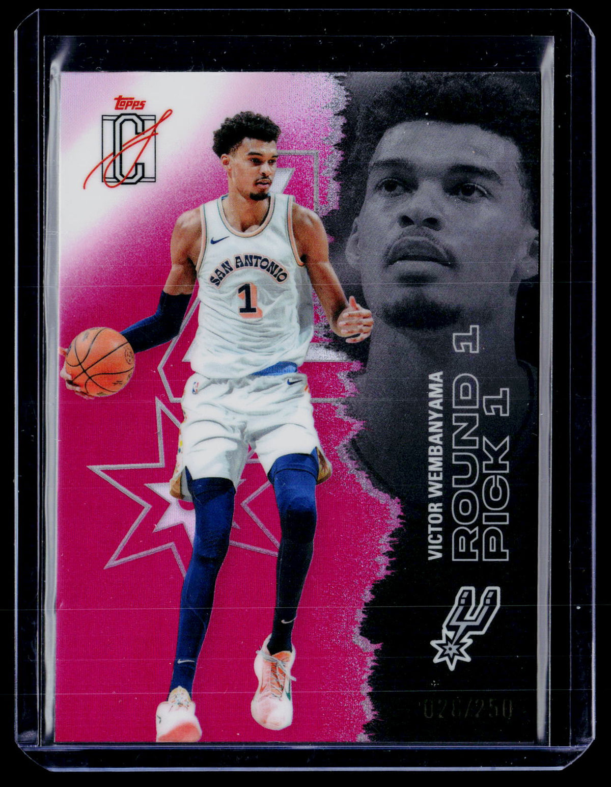 2026 Topps Signature Class Rookie Pick Victor Wembanyama Pink /250 - front