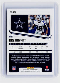 2018 Panini Score Football Showcase Dez Bryant #86 /99 - back