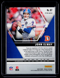 2020 Panini Mosaic Football John Elway Prizm Genesis #67 Denver Broncos - back