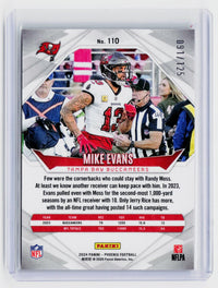 2024 Panini Phoenix Mike Evans Red #110 /125 Tampa Bay Buccaneers - back