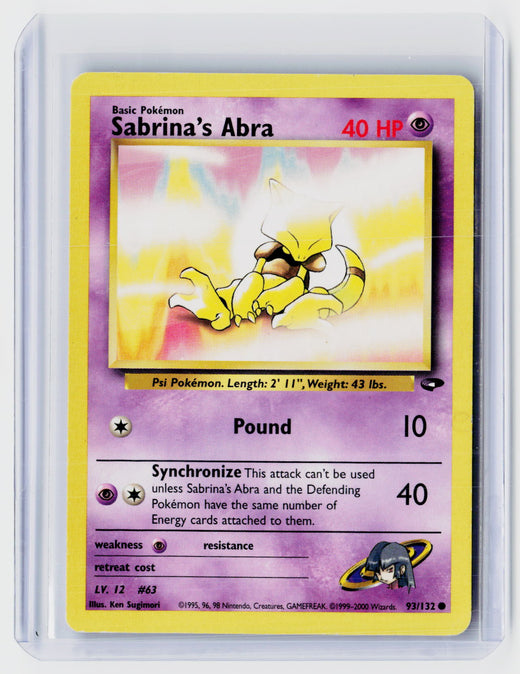 2000 Pokémon Gym Heroes Sabrina's Abra 93/132 - front