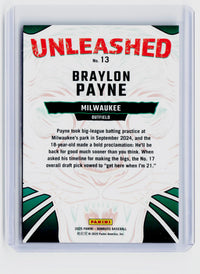 2025 Panini Donruss Unleashed Braylon Payne #13 /199 - back