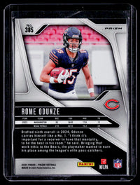 2024 Panini Prizm Football Rome Odunze Rookie Card #385 Chicago Bears - back