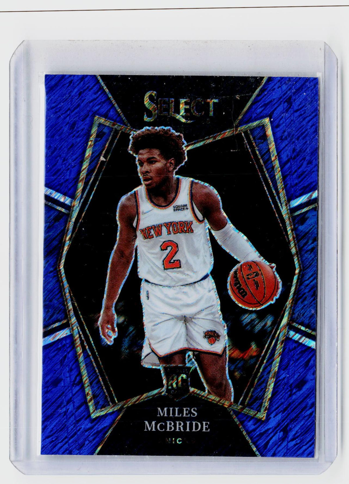2021-22 Panini Select Miles McBride Blue Prizm Premier Level Rookie #157 - front