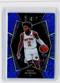 2021-22 Panini Select Miles McBride Blue Prizm Premier Level Rookie #157 - front
