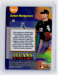 2026 Topps Titans of the Game Colson Montgomery RC #TOG-24 Chicago White Sox - back