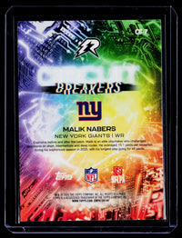 2026 Topps Circuit Breakers Malik Nabers CB-7 New York Giants - back
