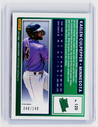 2025 Panini Donruss Rated Prospects Kaelen Culpepper #120 Lime Green Prizm Optic /149 - back