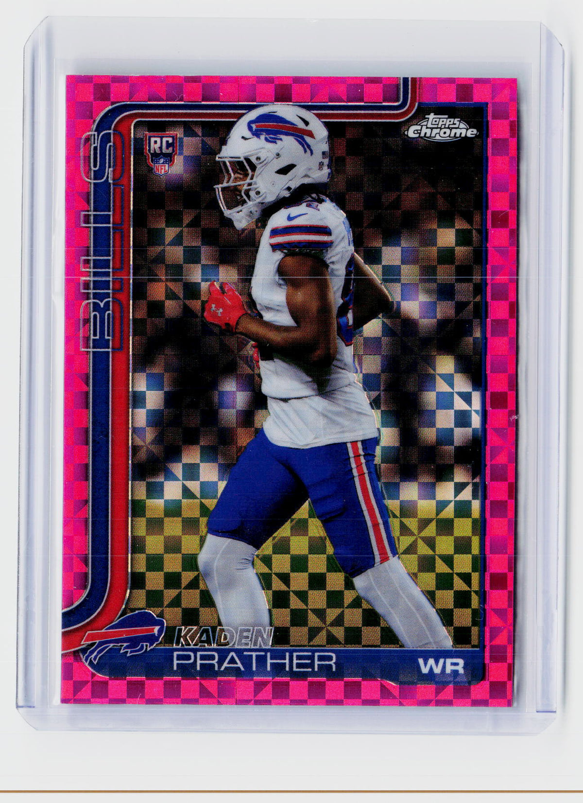 2025 Topps Chrome Football Kaden Prather RC Pink X-Fractor #394 Buffalo Bills - front