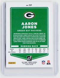 2021 Panini Donruss Press Proof Gold Aaron Jones #157 Green Bay Packers - back