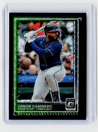 2025 Panini Donruss Optic Junior Caminero #40 Green Holo 06/39 - front