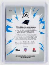 2025 Topps Rookie Rush Refractor RC #113 Princely Umanmielen Carolina Panthers - back