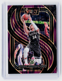2024-25 Panini Select Giannis Antetokounmpo Premier Level Blue Prizm #137 /249 - front