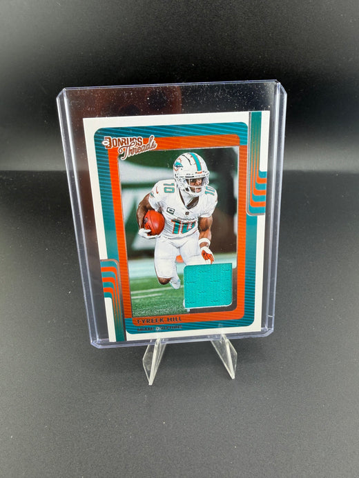 2025 Panini Donruss Threads Tyreek Hill Miami Dolphins Memorabilia Card DTH-THL - front