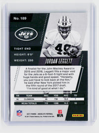 2017 Panini Absolute Football Jordan Leggett Rookie #189 New York Jets - back