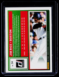 2025 Panini Donruss Jim Rice #34 Boston Baseball Card - back