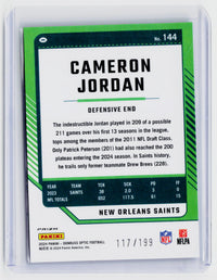 2024 Panini Donruss Optic Cameron Jordan Blue Hyper /199 #144 - back