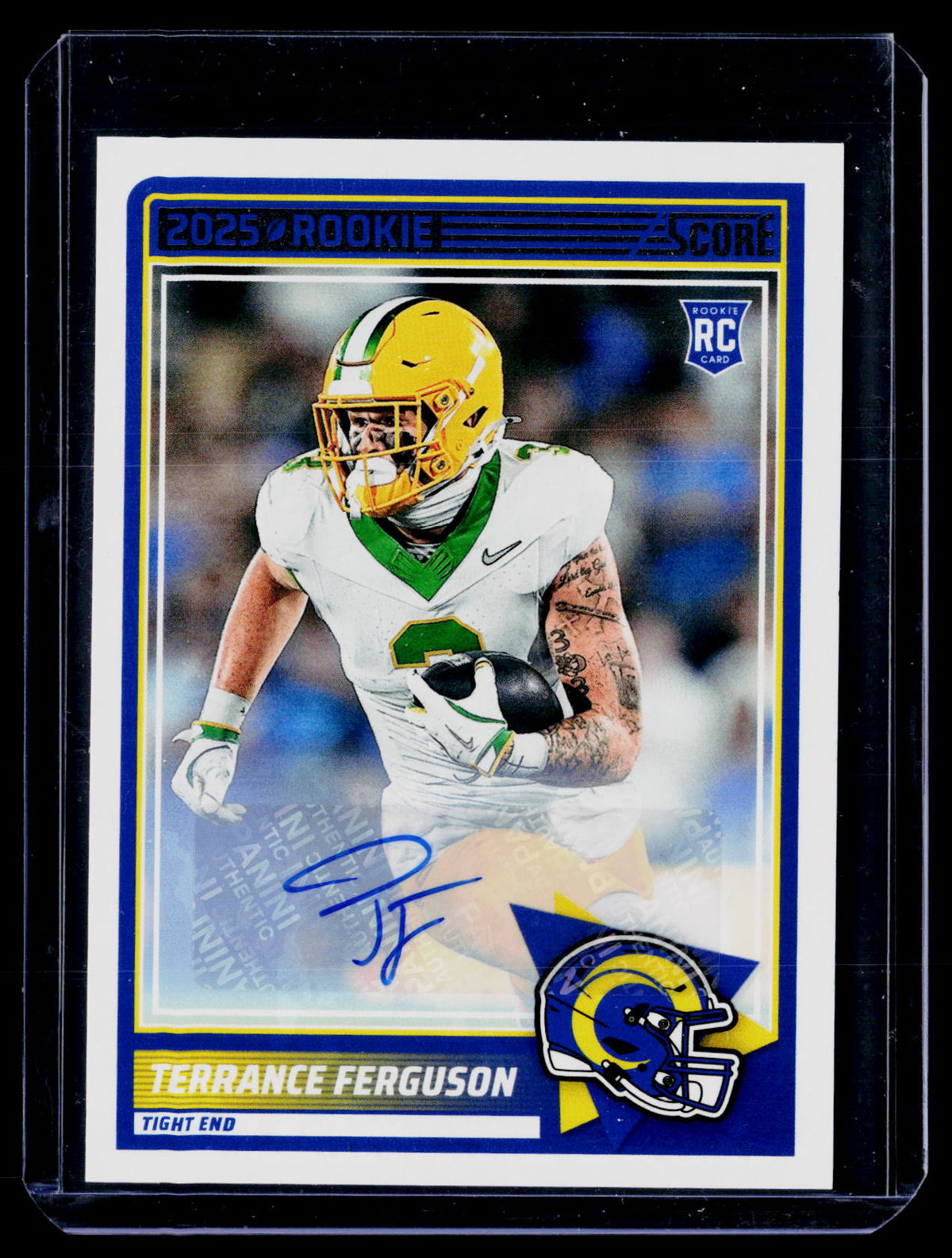 2025 Panini Score Football Base Rookie Signatures Terrance Ferguson #72 Autograph - front