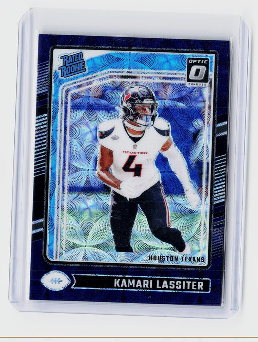 2024 Panini Donruss Optic Blue Hyper Prizm Rated Rookie #261 Kamari Lassiter - front