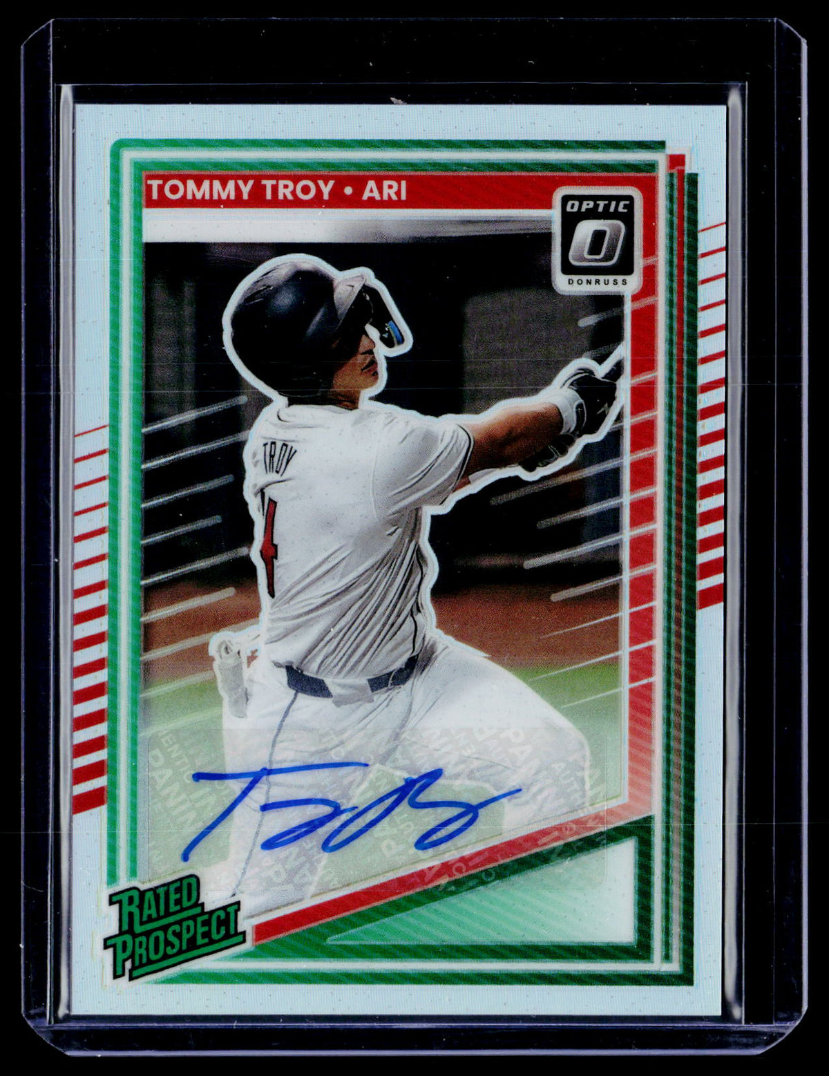 2025 Panini Donruss Baseball Rated Prospects Tommy Troy Green Autograph #138 - front