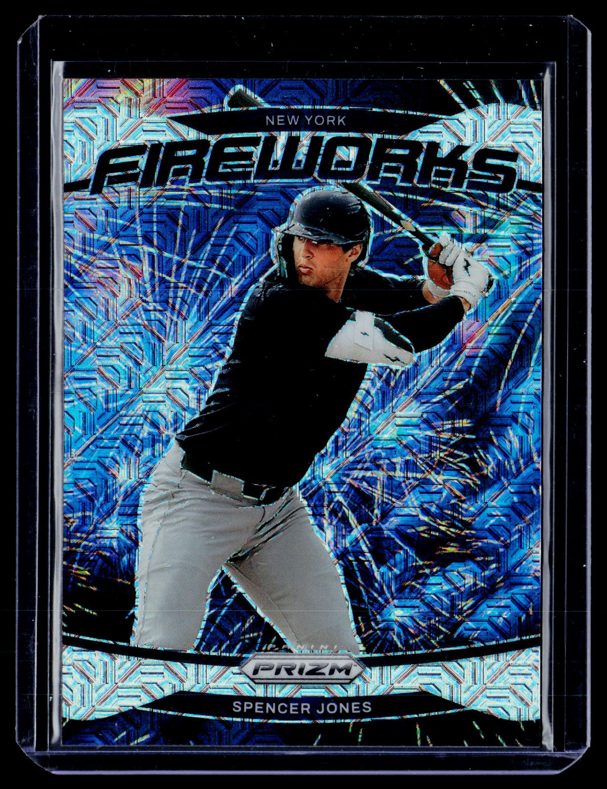 2025 Panini Prizm Baseball Fireworks Spencer Jones #22 Mojo Prizms 12/25 - front
