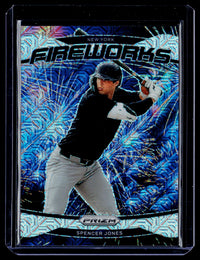 2025 Panini Prizm Baseball Fireworks Spencer Jones #22 Mojo Prizms 12/25 - front
