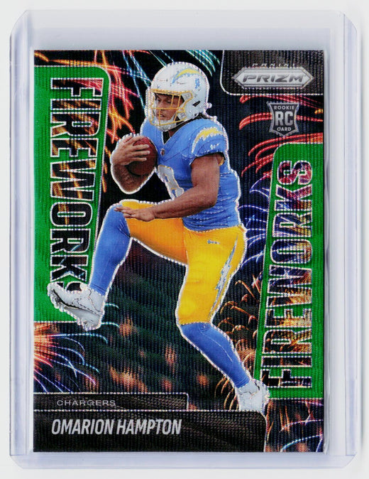 2025 Panini Prizm Football Omarrion Hampton Green Prizm Rookie Card #17 - front