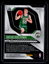 2024-25 Panini Prizm Basketball Baylor Scheierman Rookie Card #236 Boston Celtics - back