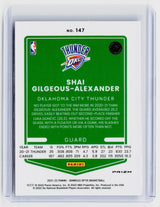 2021-22 Panini Donruss Optic Shai Gilgeous-Alexander Blue Velocity #147 - back