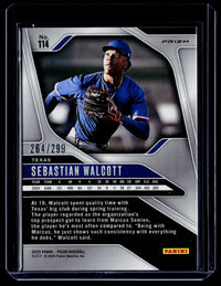 2025 Panini Prizm Baseball Sebastian Walcott Red Prizm #114 /299 - back