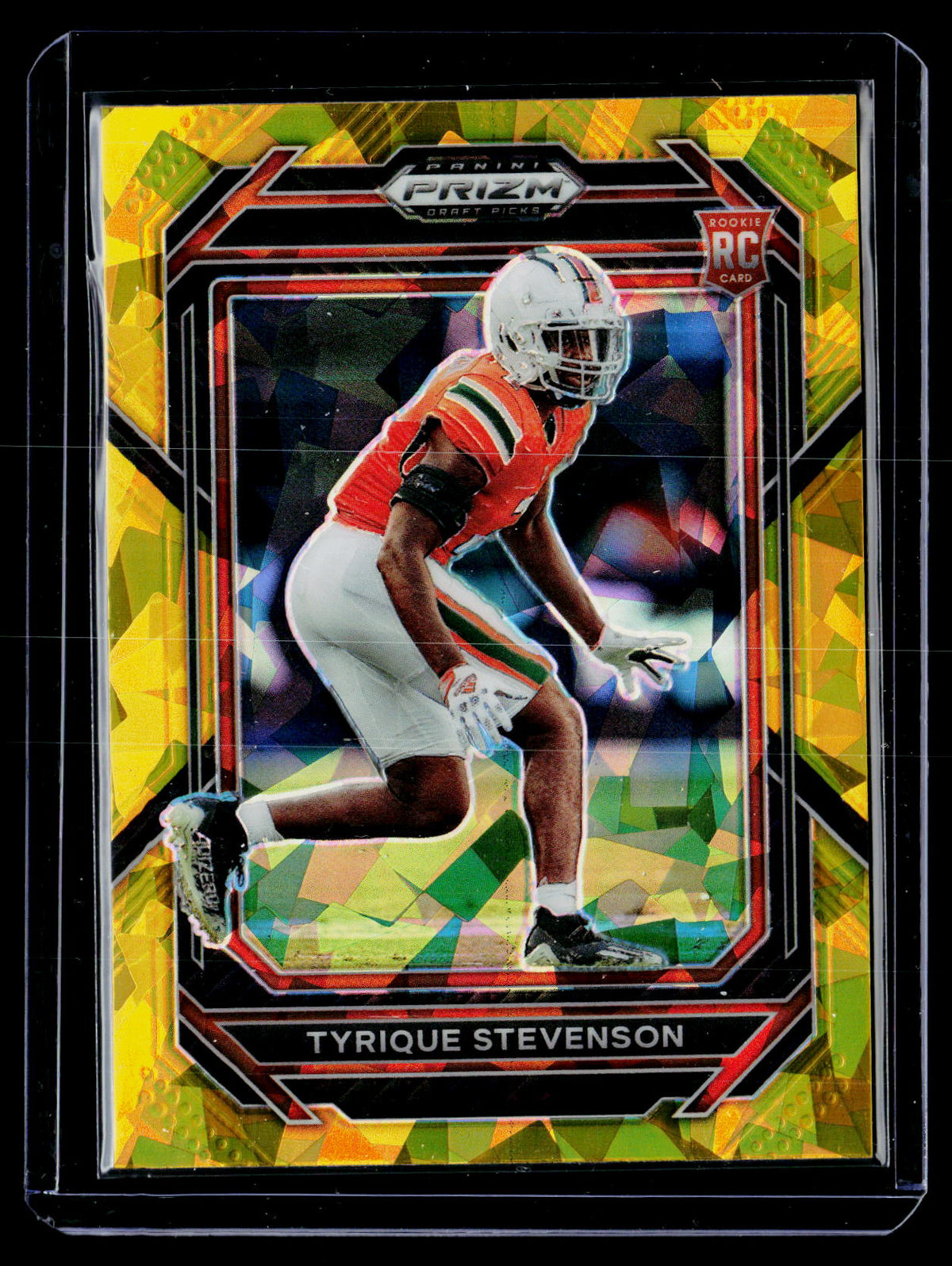 2023 Panini Prizm Draft Picks Tyrique Stevenson Yellow Prizm Rookie #195 - front