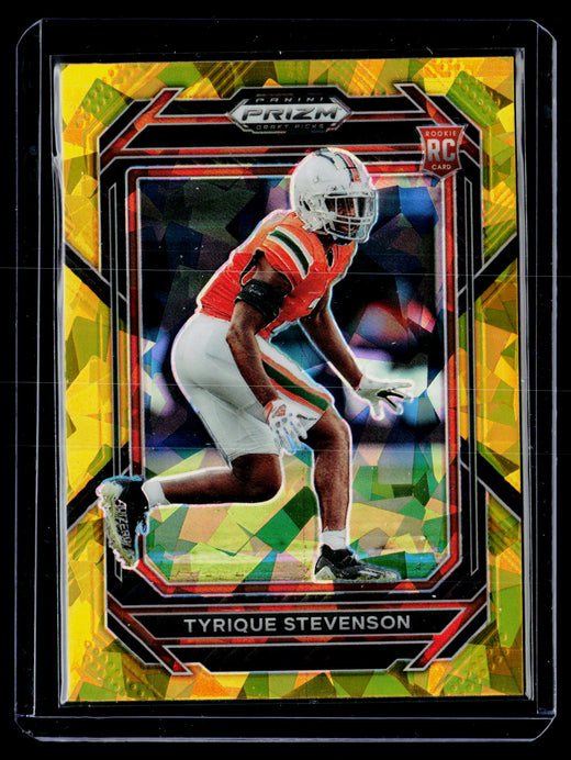 2023 Panini Prizm Draft Picks Tyrique Stevenson Yellow Prizm Rookie #195 - front