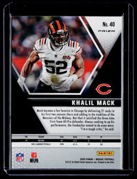 2020 Panini Mosaic Football Khalil Mack #40 Chicago Bears - back