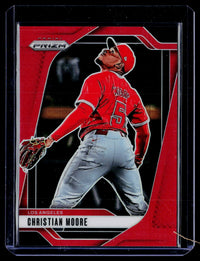 2025 Panini Prizm Baseball Christian Moore Red Prizm #162 /299 - front