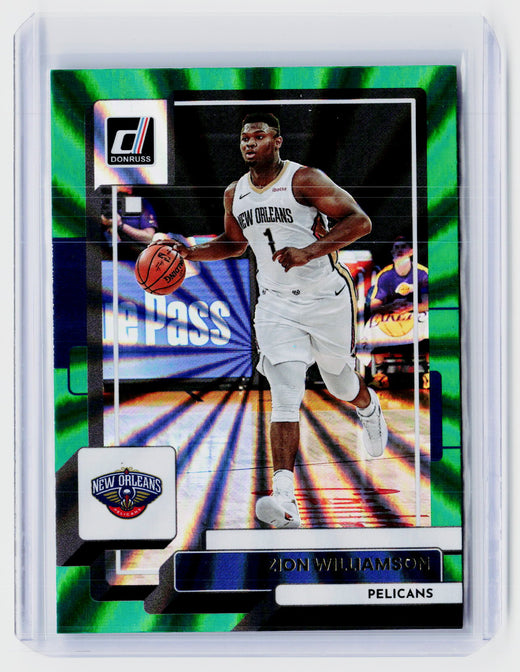 2022-23 Panini Donruss Zion Williamson #164 Green Laser New Orleans Pelicans - front