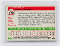 2025 Topps Chrome Tyler Locklear RC #373 X-Fractor Autographed Arizona Diamondbacks - back