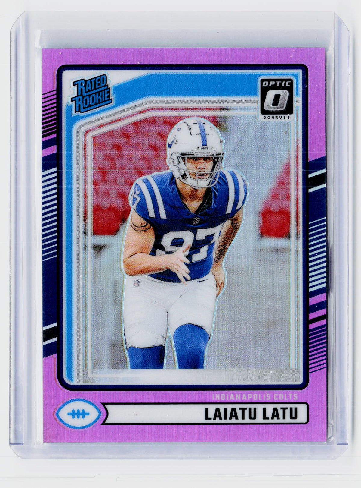 2024 Panini Donruss Laiatu Latu Rated Rookie Pink #311 Indianapolis Colts - front