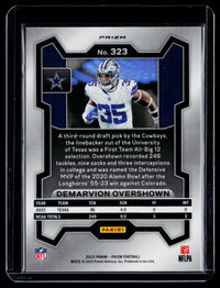 2023 Panini Prizm Football Demarvion Overshown RC Red White and Blue #323 - back