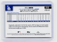 2025 Topps Series One Will Smith #212 Los Angeles Dodgers - back