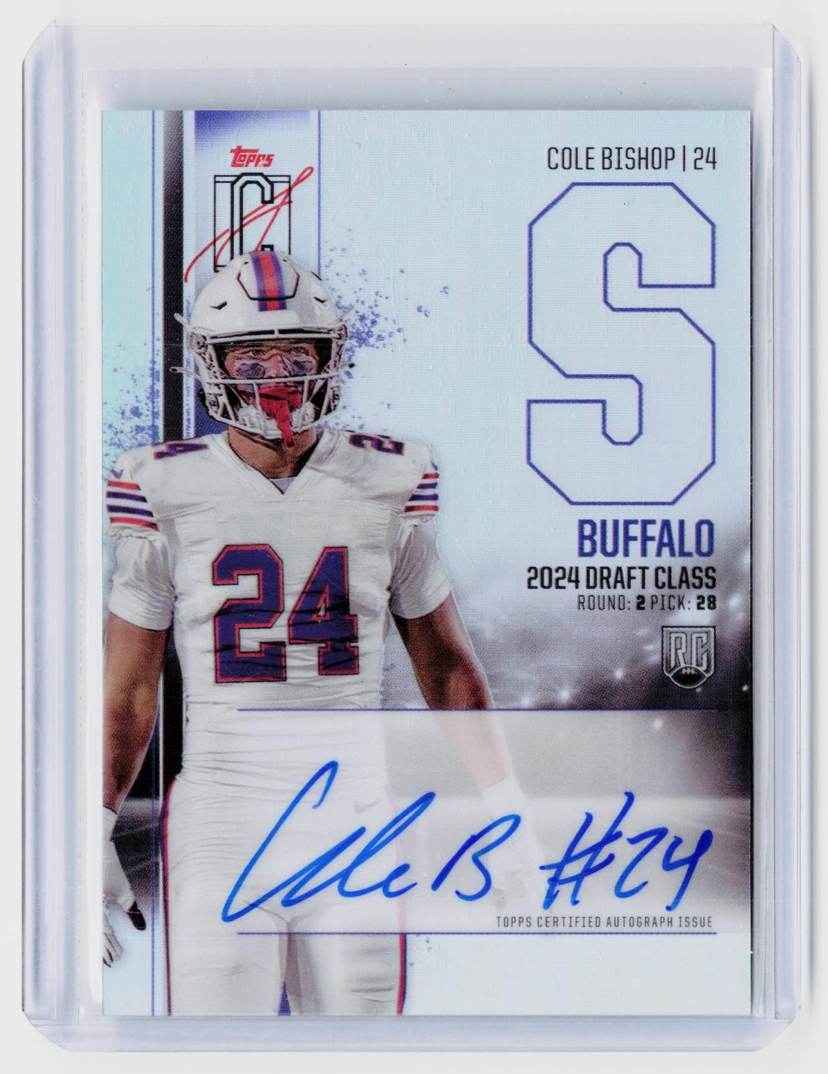 2025 Topps Signature Class Football Cole Bishop Rookie Class Chrome Auto Variation RC Auto RCV-CB - front