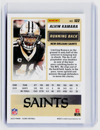 2025 Panini Score Football Alvin Kamara #122 New Orleans Saints /499 - back