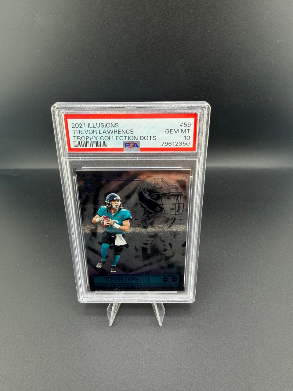 2021 Panini Illusions Trophy Collection Dots Trevor Lawrence #59 PSA 10 - front