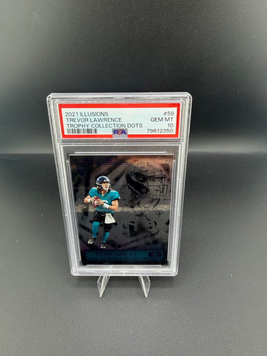 2021 Panini Illusions Trophy Collection Dots Trevor Lawrence #59 PSA 10 - front