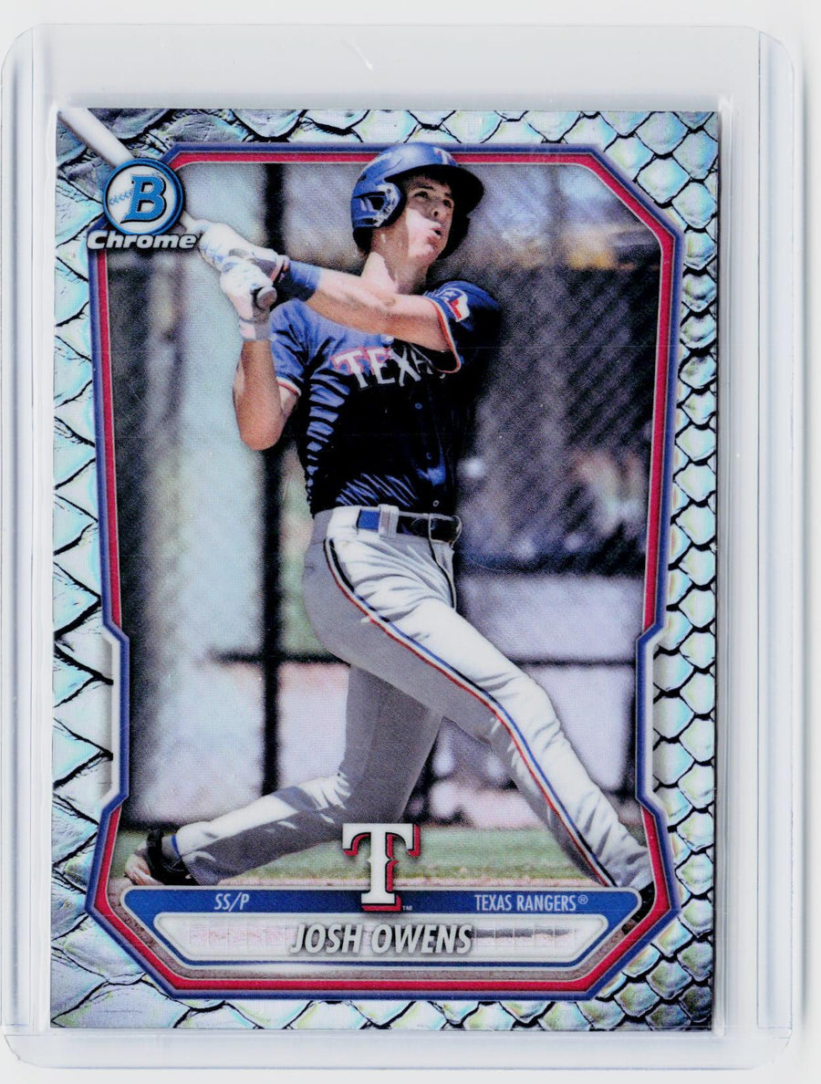 2025 Bowman Chrome Josh Owens Prospects Mojo Refractor #BCP-62 Texas Rangers - front