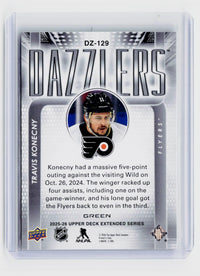 2025-26 Upper Deck Extended Series Dazzlers Green DZ-129 Travis Konecny - back