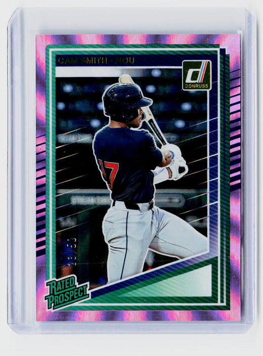 2025 Panini Donruss Baseball Rated Prospect Cam Smith #173 Green Laser /50 - front