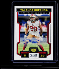 2023 Panini Score Football Talanoa Hufanga Autograph #173 - front