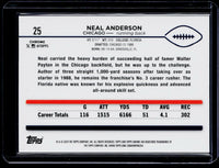2024 Topps Chrome Neal Anderson #25 Orange Refractor /25 Chicago Bears - back